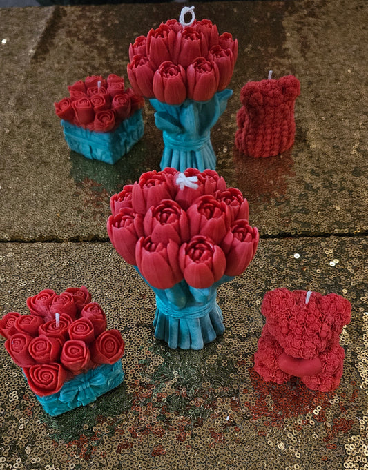 🎁✨ Set Triple Gratitud – Osito, Ramo de Flores y Corazón Aromático ✨🎁