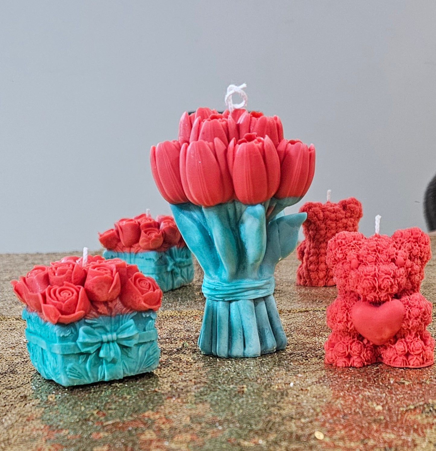 🎁✨ Set Triple Gratitud – Osito, Ramo de Flores y Corazón Aromático ✨🎁