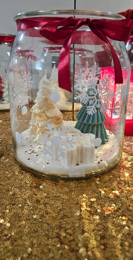 Ornamentos de Navidad en Envase de Cristal – Decoración Elegante y Artesanal