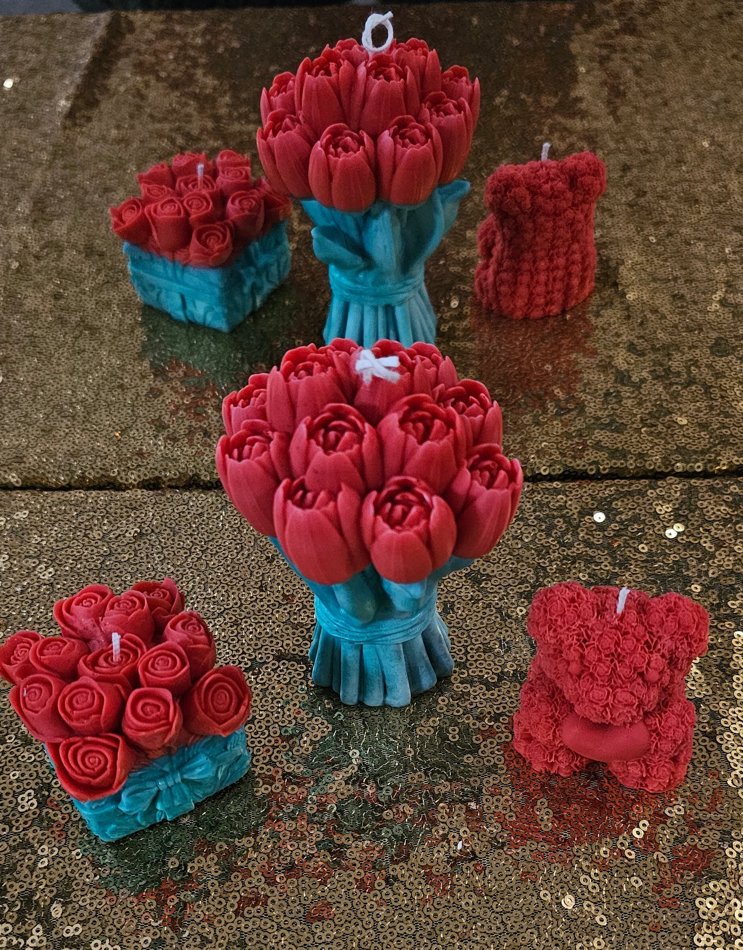 🎁✨ Set Triple Gratitud – Osito, Ramo de Flores y Corazón Aromático ✨🎁