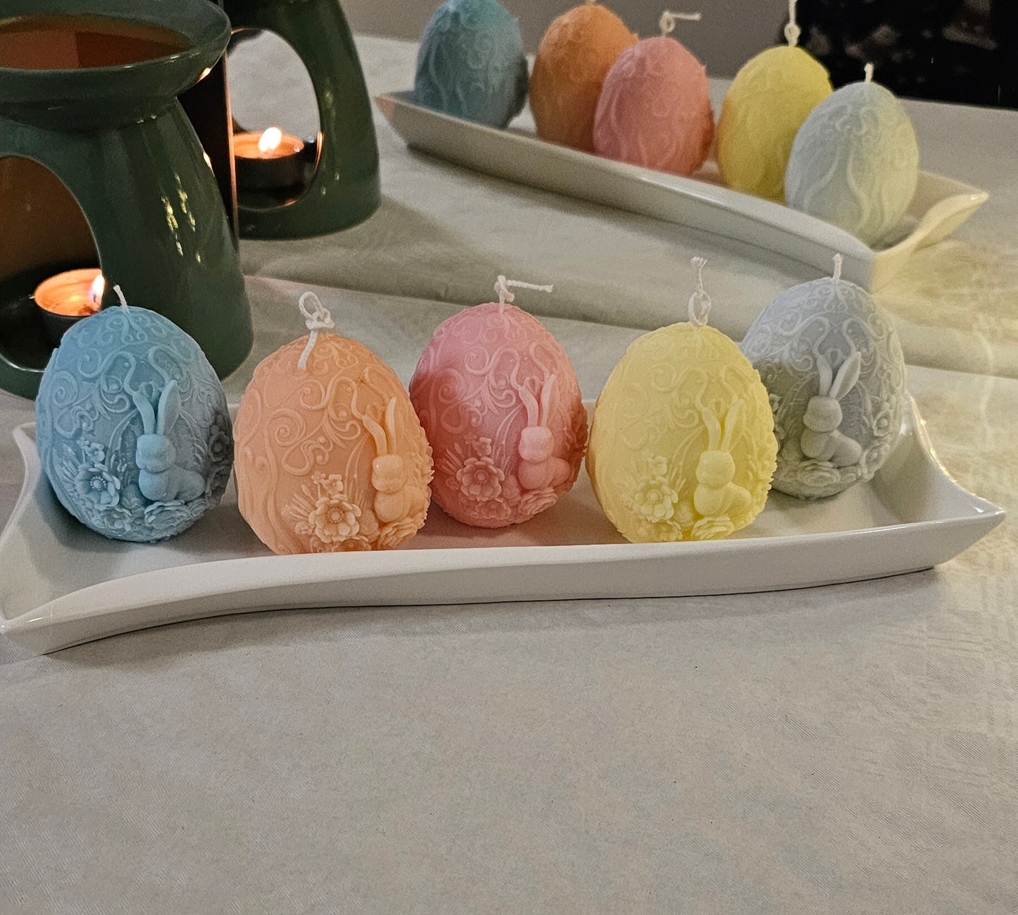 Conejitos y Huevos de Pascua en Cera Aromática – Hechos a Mano