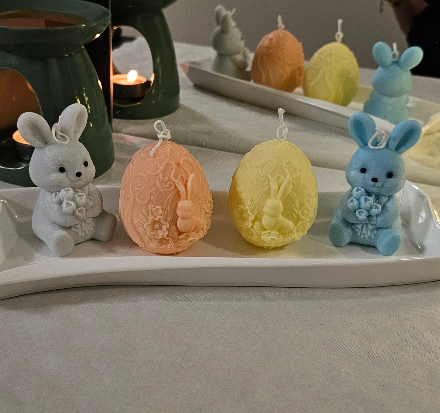 Conejitos y Huevos de Pascua en Cera Aromática – Hechos a Mano