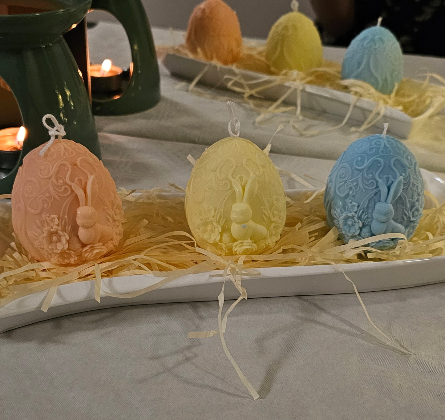 Conejitos y Huevos de Pascua en Cera Aromática – Hechos a Mano