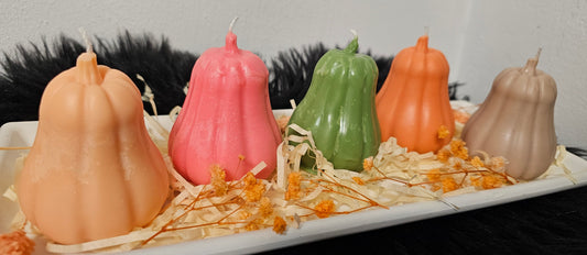 Set de 5 Calabazas Decorativas – Colores Alegres para un Toque Divertido