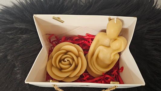 Conjunto Romántico – Corazón, Ramo de Flores y Osito de Peluche