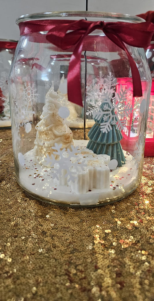 Ornamentos de Navidad en Envase de Cristal – Decoración Elegante y Artesanal